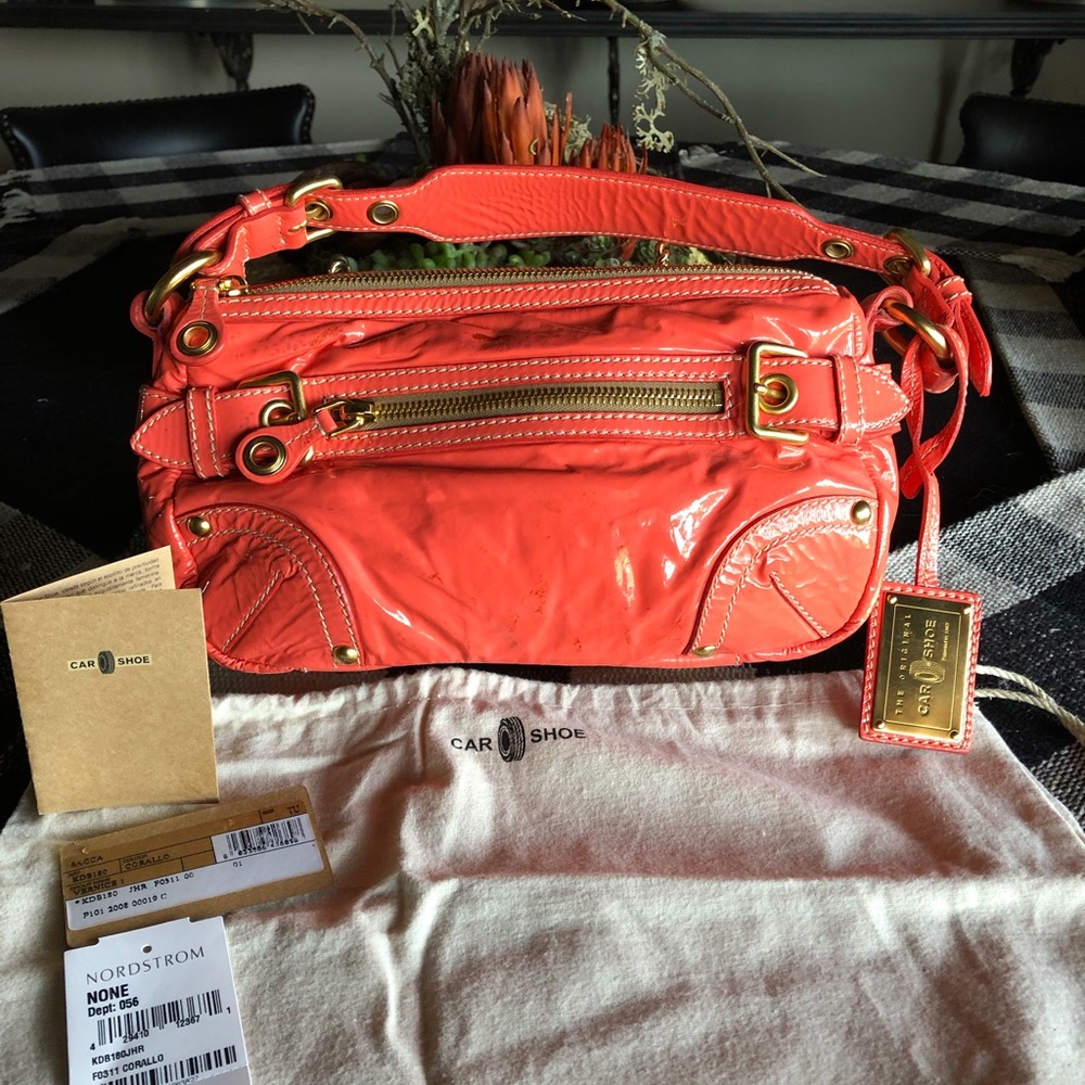 Car Shoe Butter Soft Patent Leather Bag w/handle